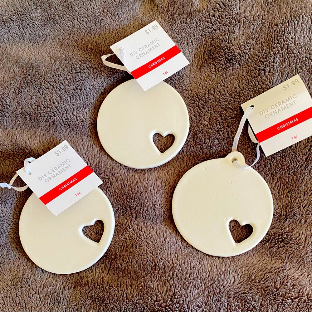 Set of 3 DIY Ceramic Ornaments